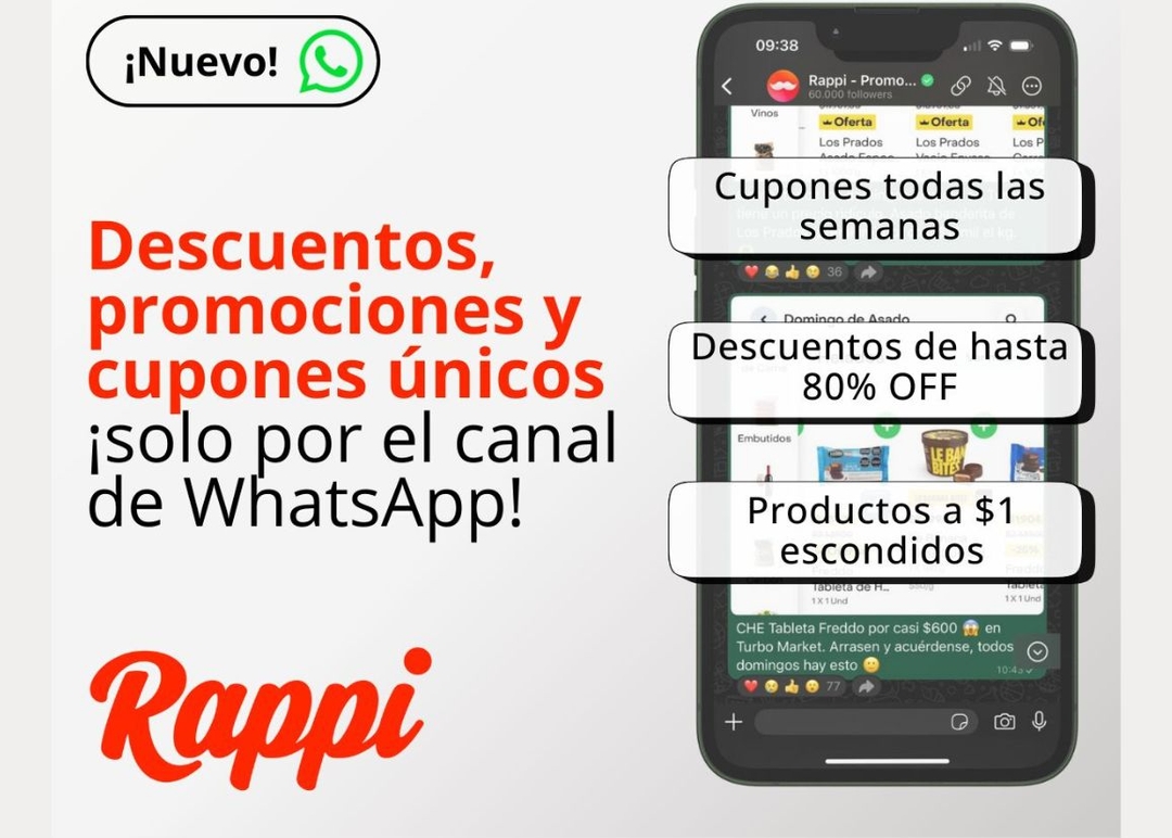 Portada de Rappi lanzó su canal de WhatsApp