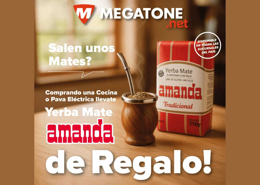 Portada de Megatone.net y Yerba Mate Amanda se unen gracias a Arthur Newton