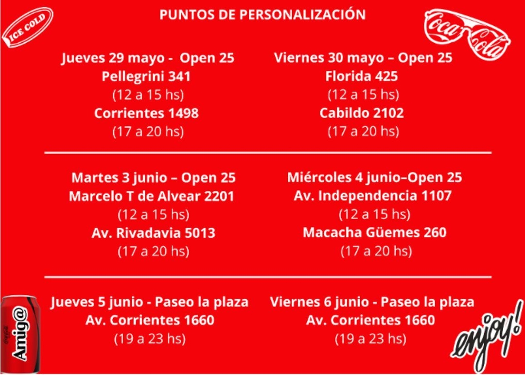 Portada de En el marco de la campaña “Compartí una Coca-Cola”. llegan los puntos de personalización Coca-Cola