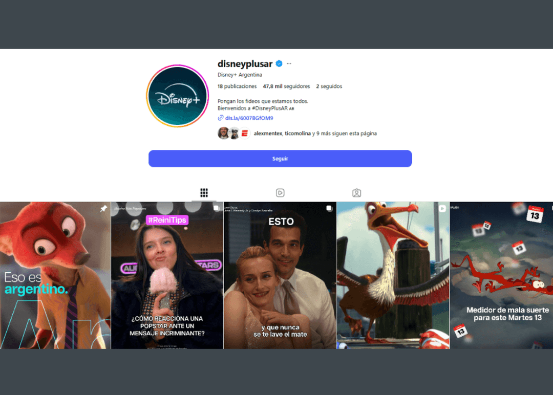 Portada de Disney+ Argentina tiene su propio Instagram
