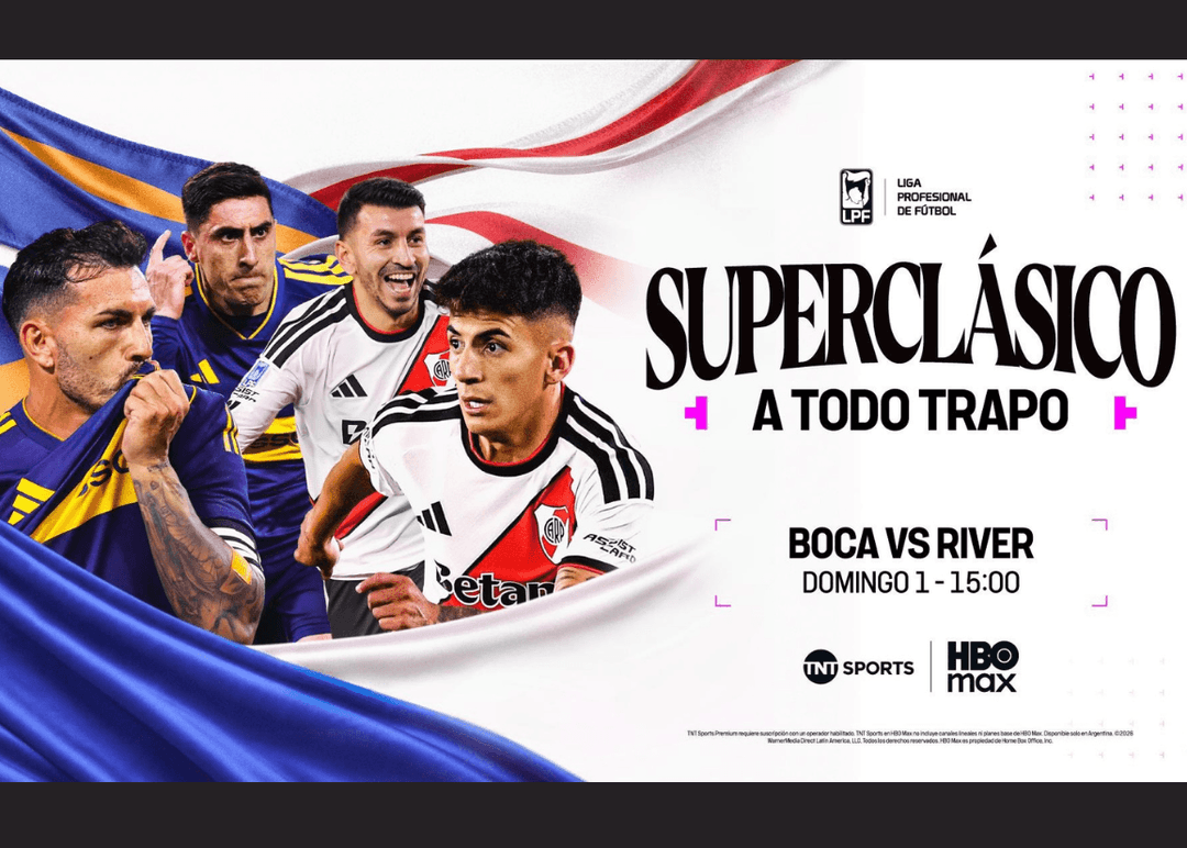 Portada de “A todo trapo”, la campaña de TNT Sports en la previa del Superclásico