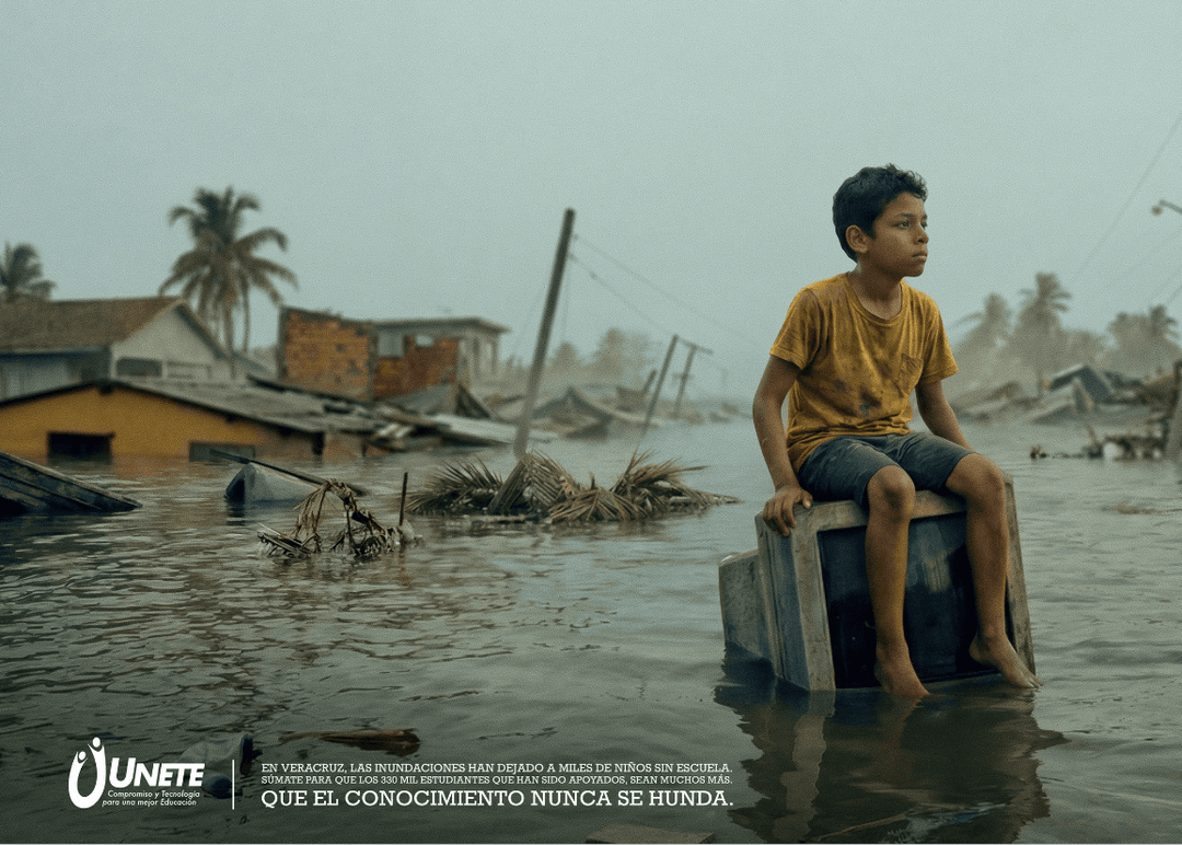 Portada de México: Archer Troy crea "Que el conocimiento nunca se hunda" para Unete