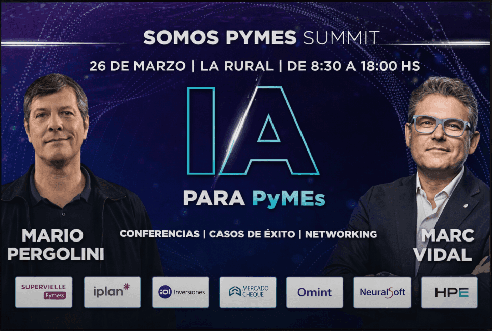 Portada de Llega IA para PyMEs, el evento de Inteligencia Artificial para pequeñas y medianas empresas más importante de Argentina