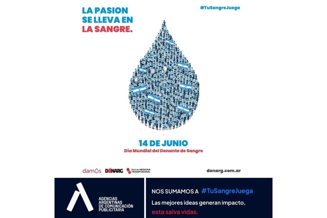 Portada de Agencias Argentinas se suma a #TuSangreJuega para impulsar la donación voluntaria de sangre