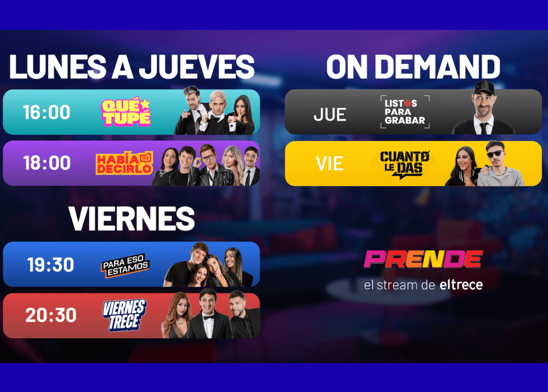 Portada de Eltrece presenta su canal de stream "Prende"